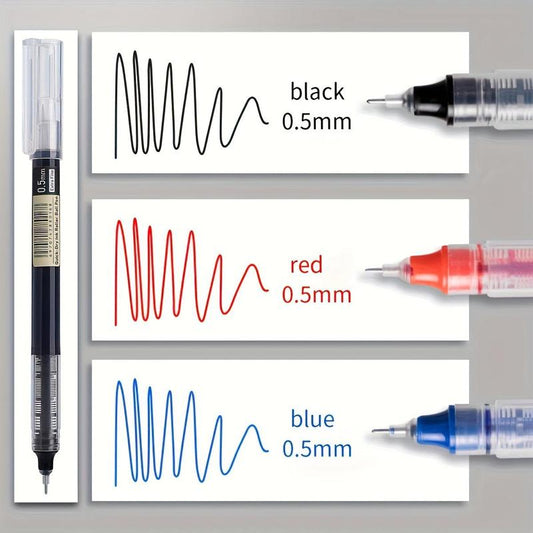 30-Pack 0.5Mm Direct Liquid Quick-Dry Ballpoint Pens, Black/Blue/Red Gel Ink Pens for Students, School, Office Writing & Homework